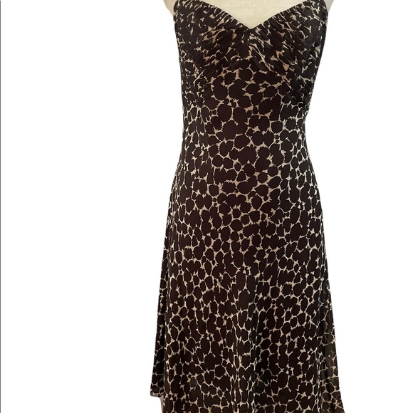 Ann Taylor animal print silk dress size 14 NWT brown silky 💗 - Picture 3 of 5